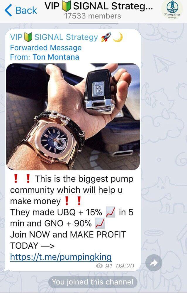 cryptocurrency pump and dump telegram