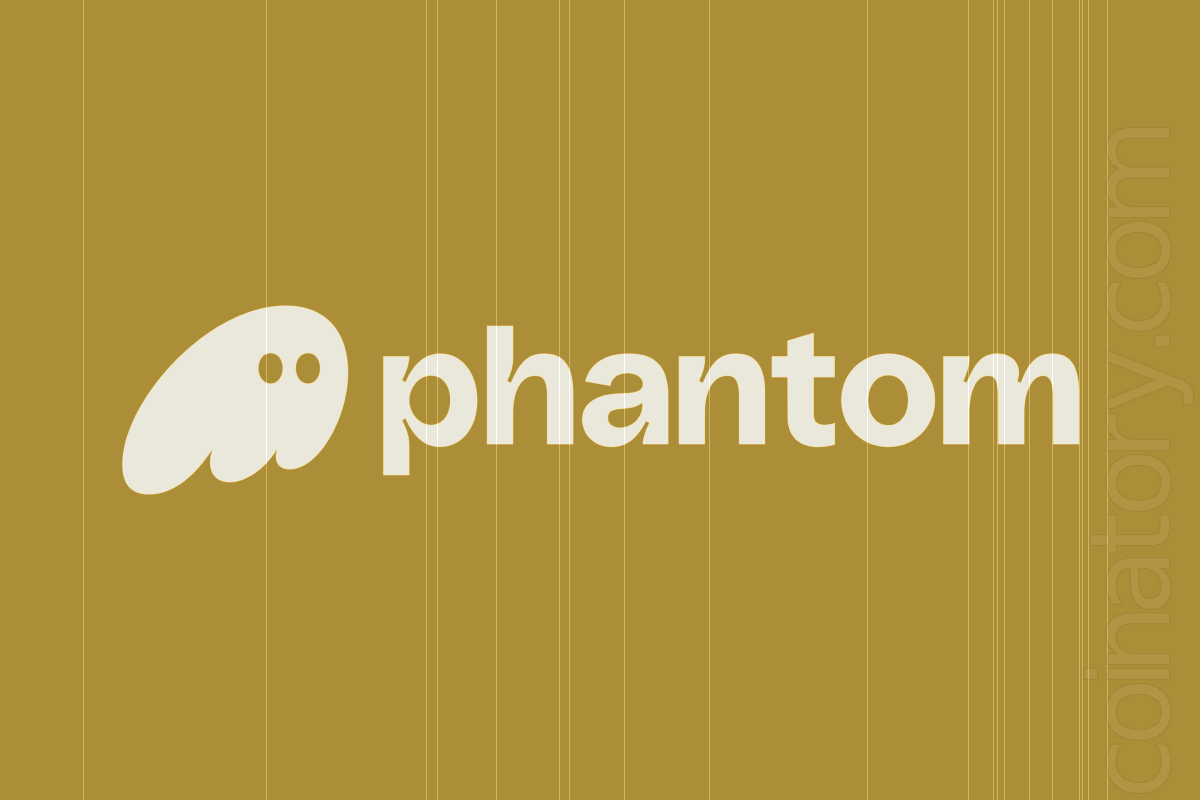 Phantom logo on a gold striped background.