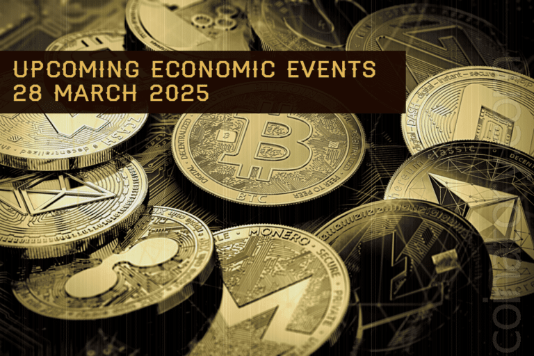 Pile of various cryptocurrencies announcing event on March 28, 2025.