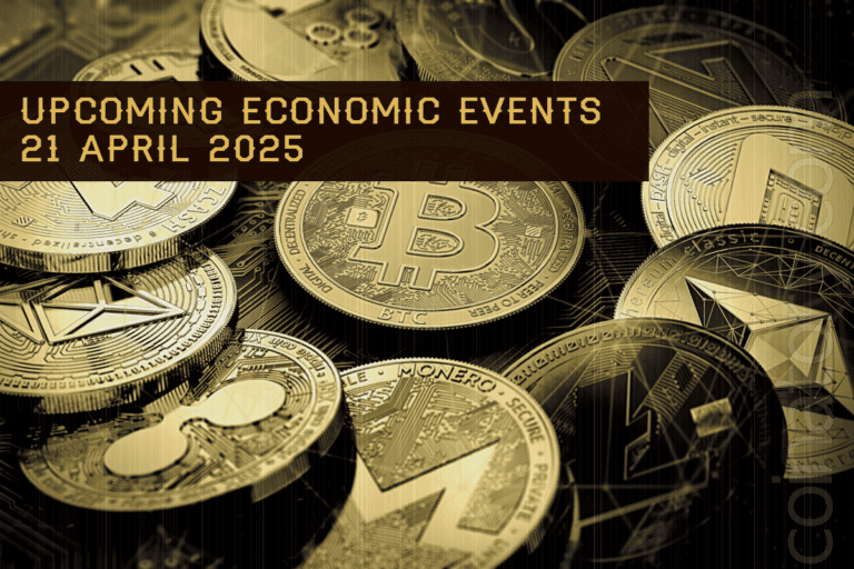 Assorted cryptocurrencies highlighting upcoming economic events in April 2025.