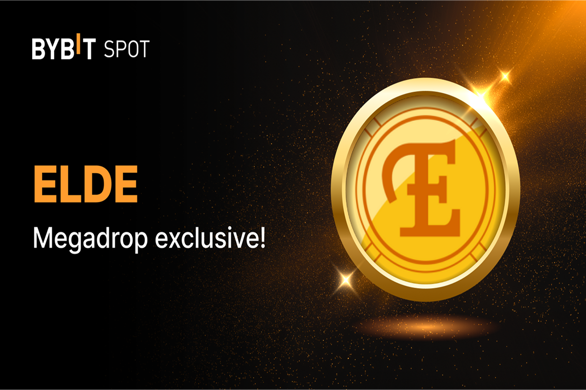 Advertisement for ELDE Megadrop exclusive at BYBIT Spot.